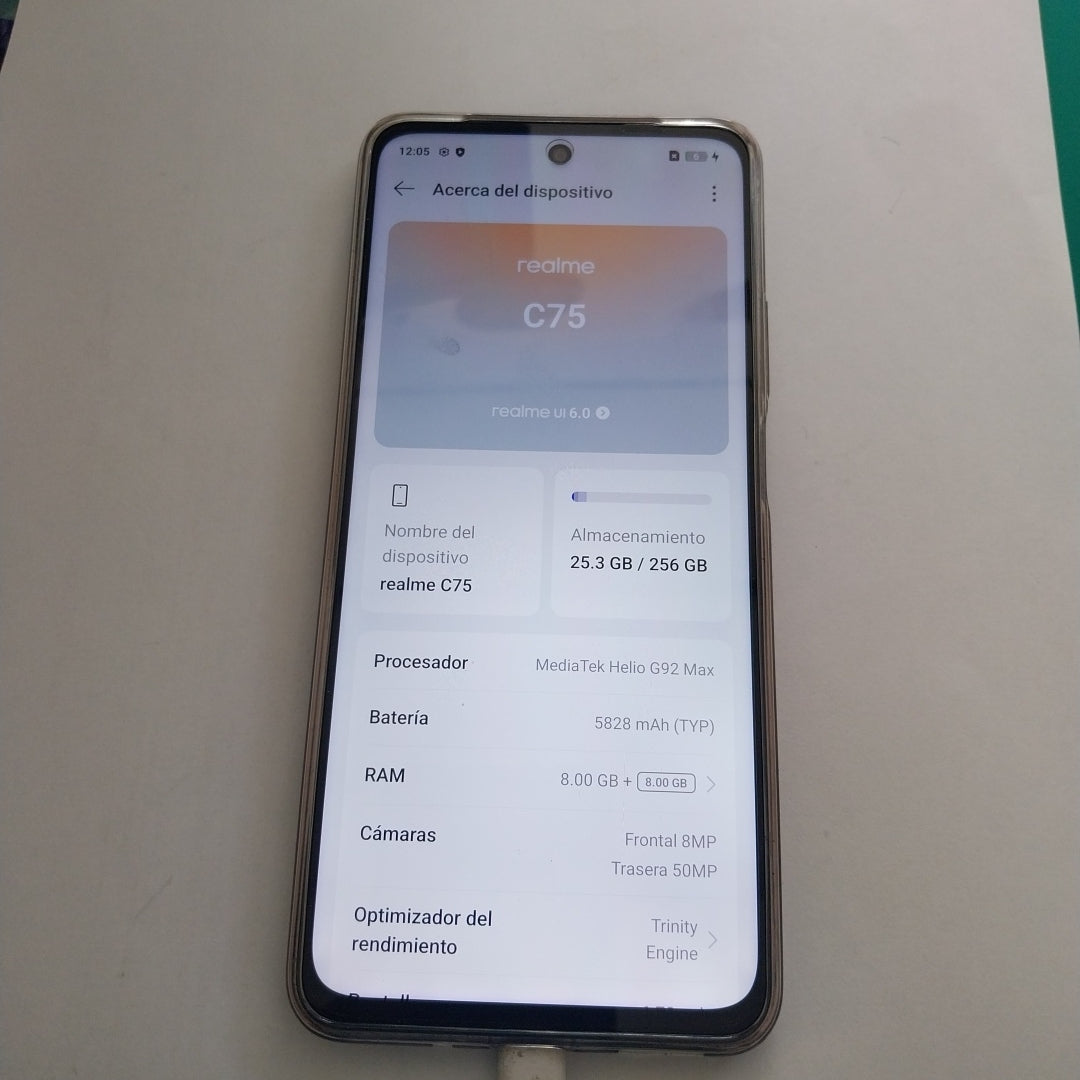 CELULAR REALME C75 RMX3941 (2025) 256 GB 8 GB RAM (SEMINUEVO)