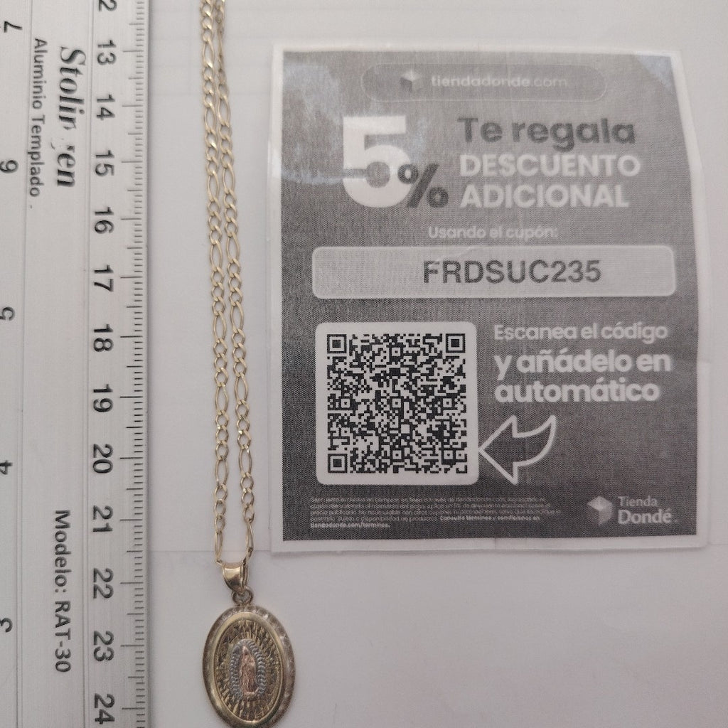 CADENA, MEDALLA RELIGIOSA ORO, ORO COMBINADO 10 K 3.9 GRMS (SEMINUEVO)