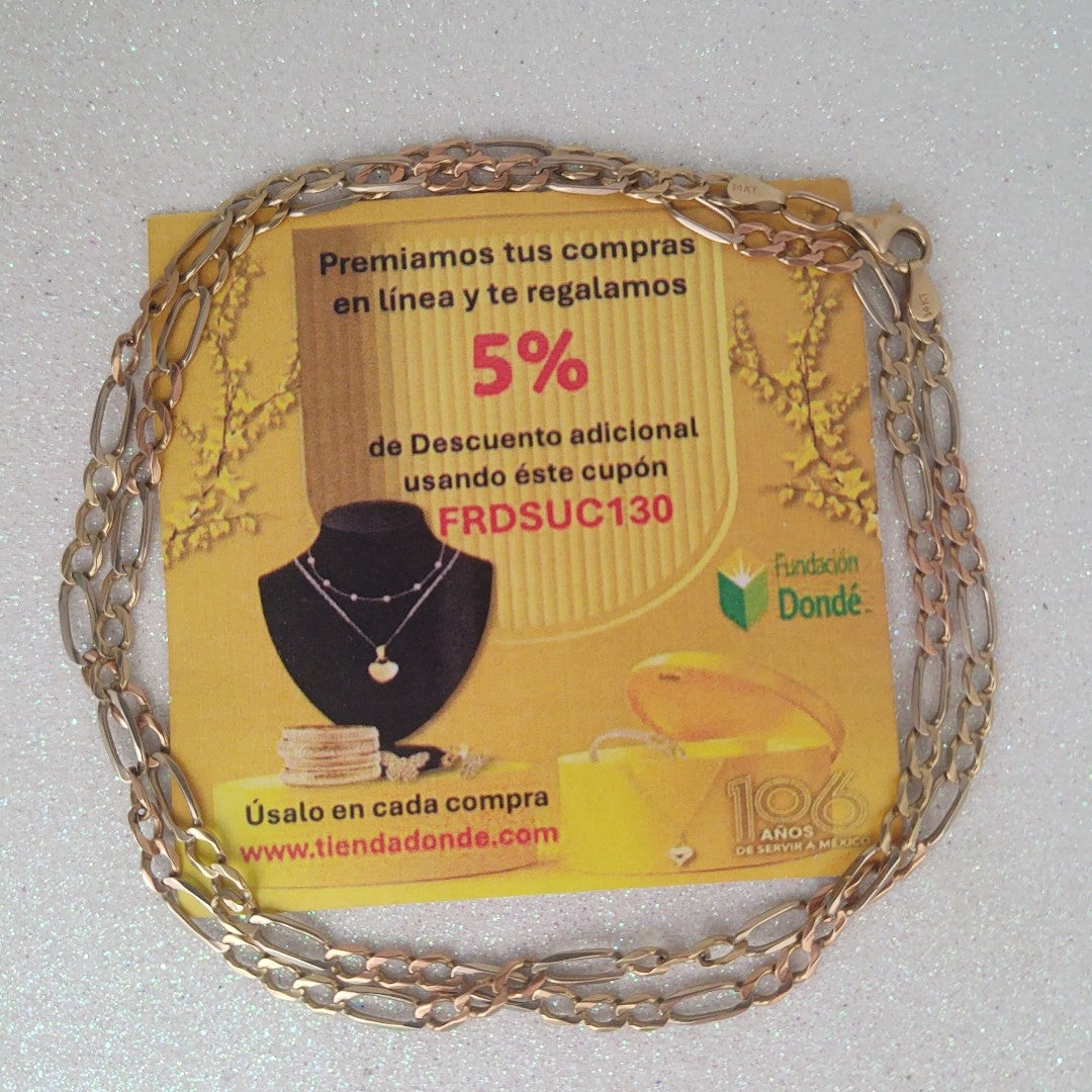 CADENA ORO, ORO COMBINADO 14 K 10.8 GRMS (SEMINUEVO)