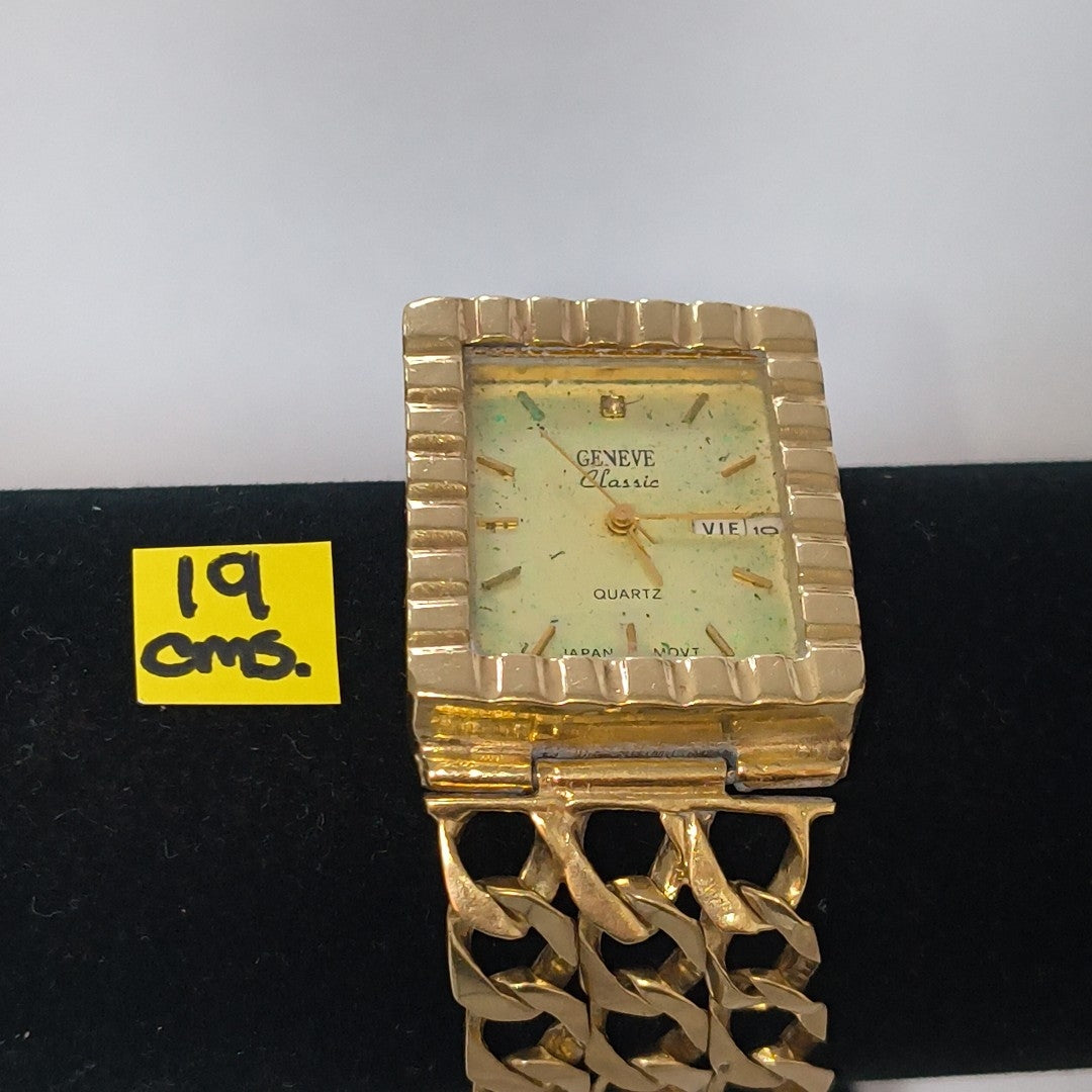 RELOJ CAJA ACERO PULSO ORO ORO 14 K 63.5 GRMS (SEMINUEVO)