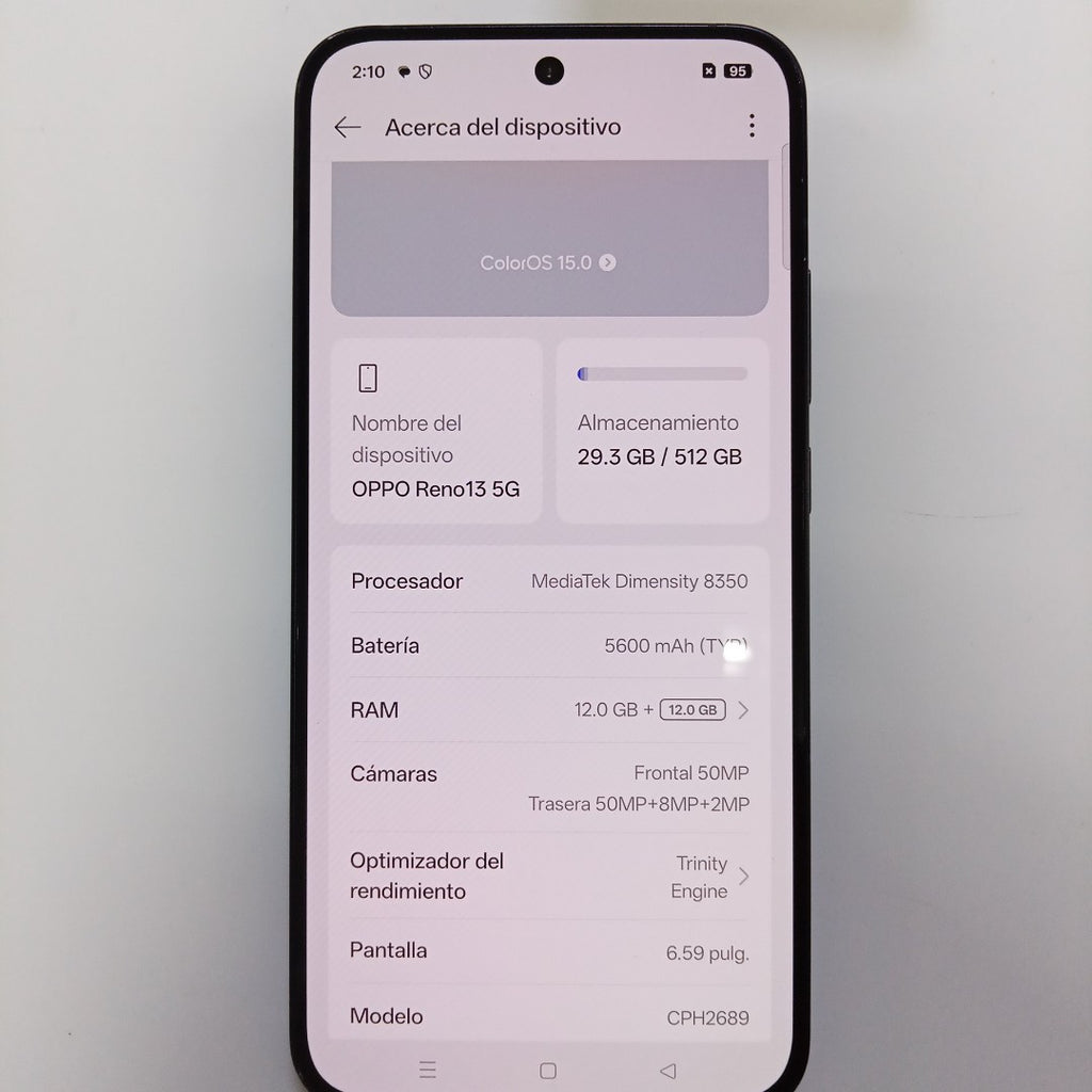 CELULAR OPPO  RENO13 5G CPH2689 (2024) 512 GB 12 GB RAM (SEMINUEVO)