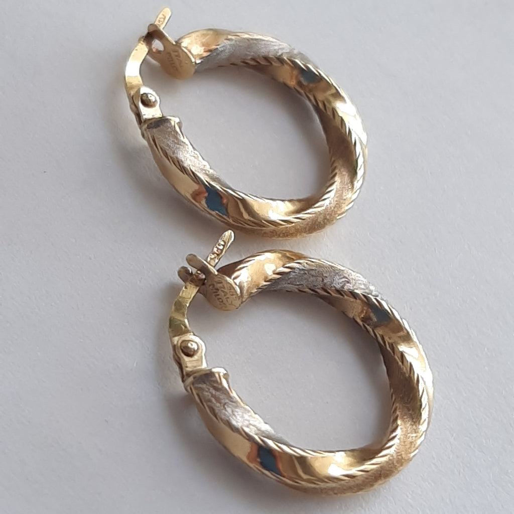 ARRACADAS PAR ORO COMBINADO 14 K 1,50 GRMS (SEMINUEVO)