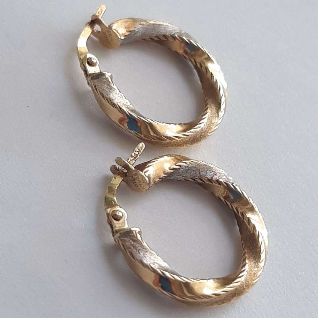 ARRACADAS PAR ORO COMBINADO 14 K 1,50 GRMS (SEMINUEVO)