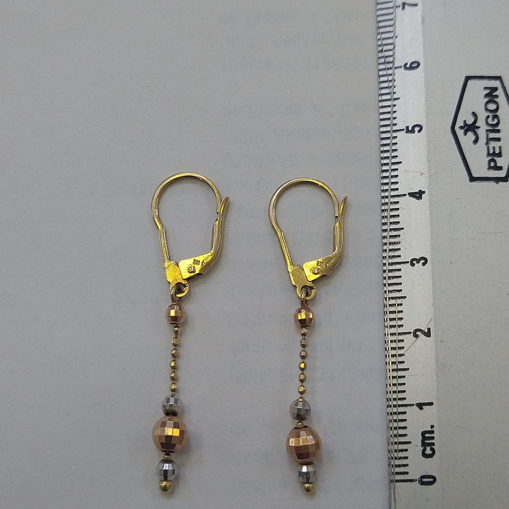 ARETES PAR ORO COMBINADO 14 K 2,40 GRMS (SEMINUEVO)