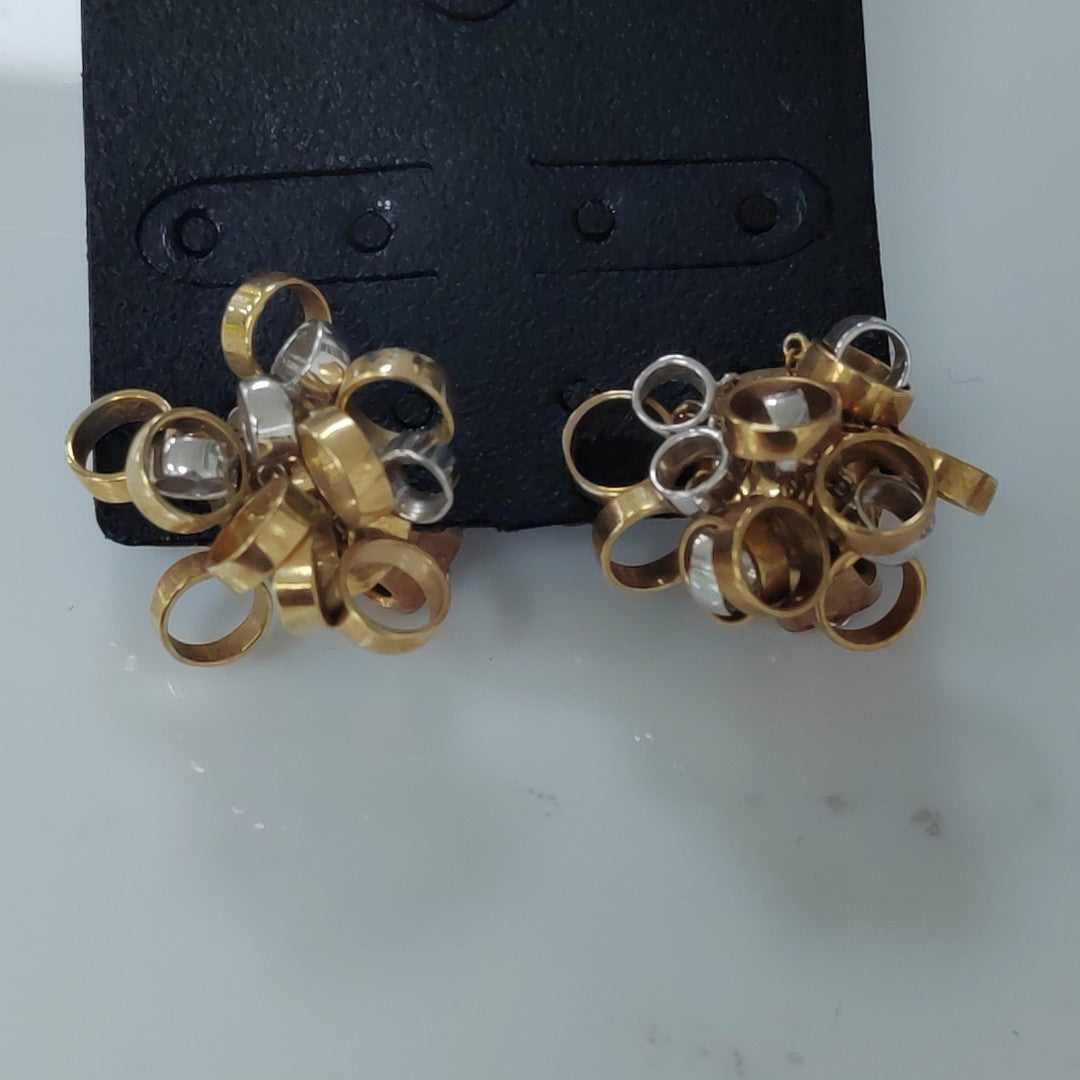 ARETES PAR ORO COMBINADO 14 K 8.7 GRMS (SEMINUEVO)