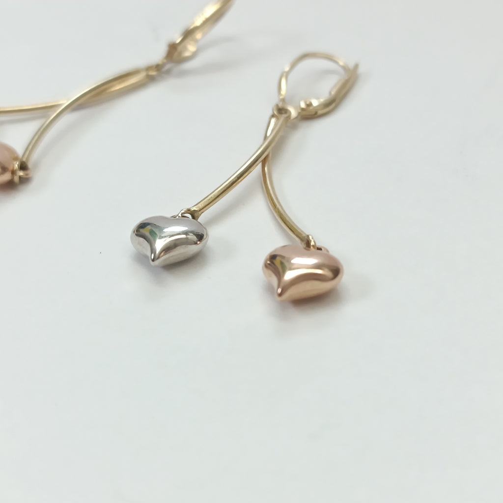 ARETES PAR ORO COMBINADO 14 K 3.1 GRMS (SEMINUEVO)