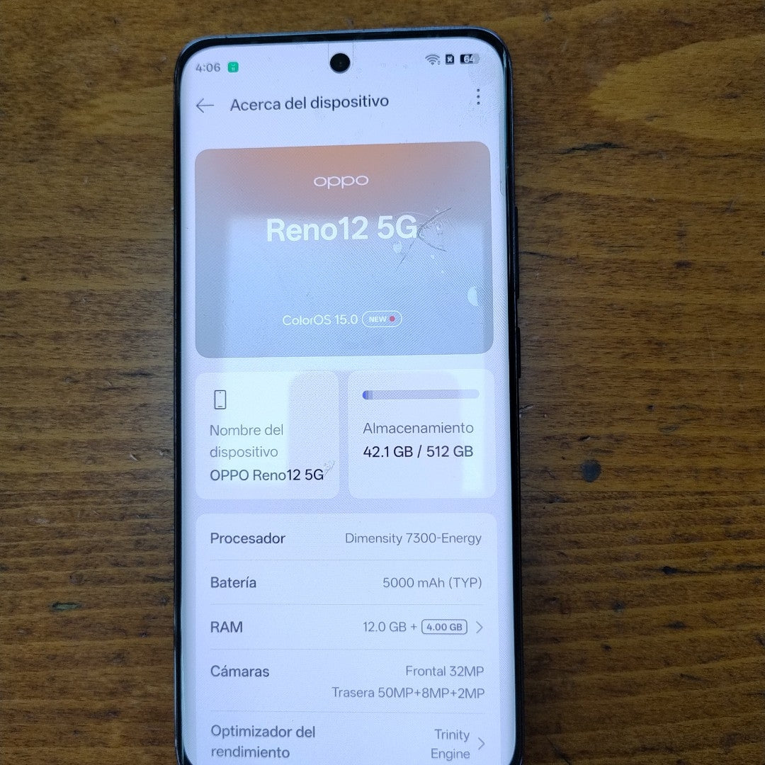 CELULAR OPPO   RENO12 5G CPH2625 (2024) 512 GB 12 GB RAM (SEMINUEVO)