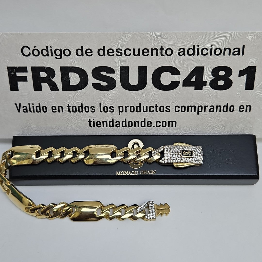 PULSERA MONACO ORO 10K 8.1 (NUEVO)