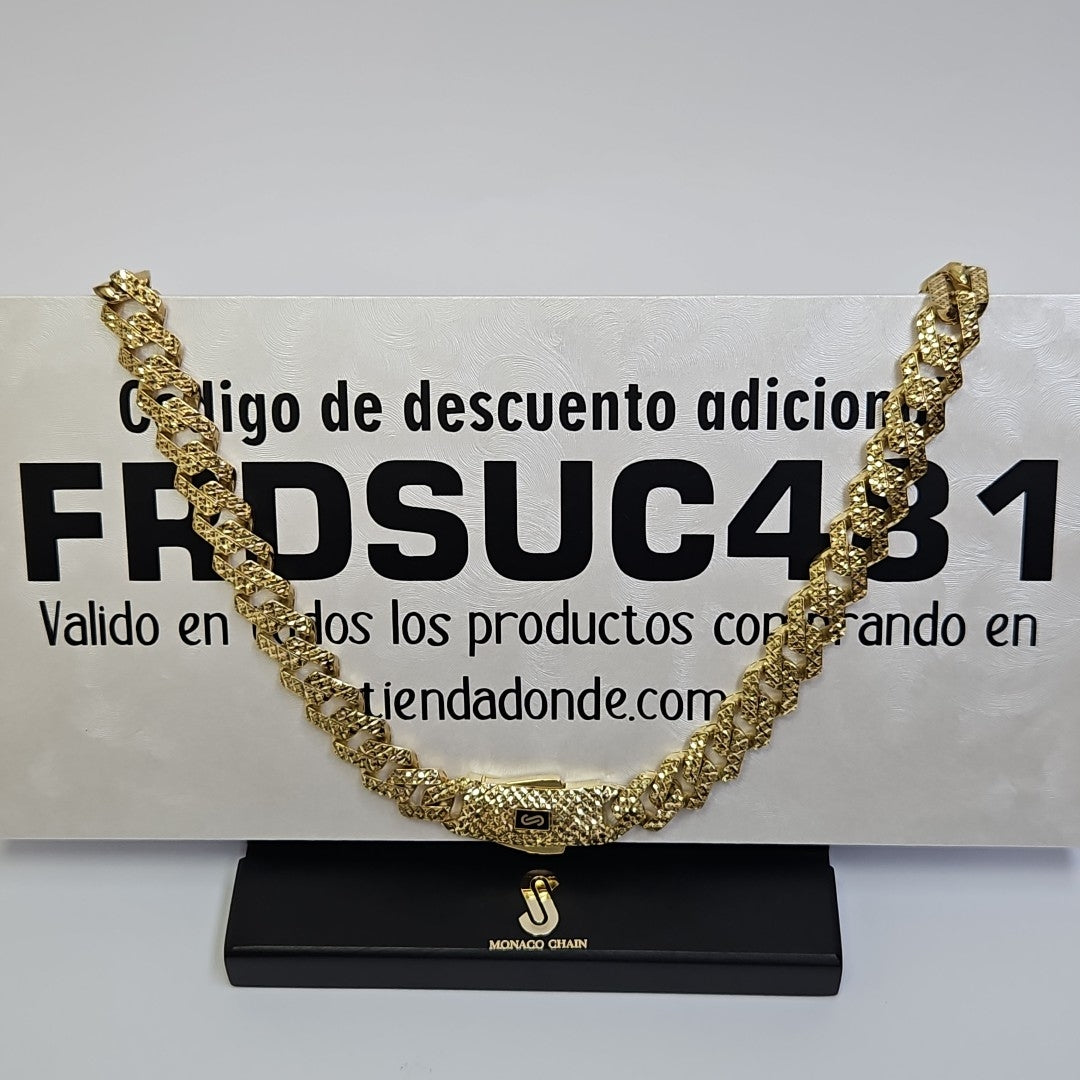 CADENA MONACO ORO 10K 38 (NUEVO)