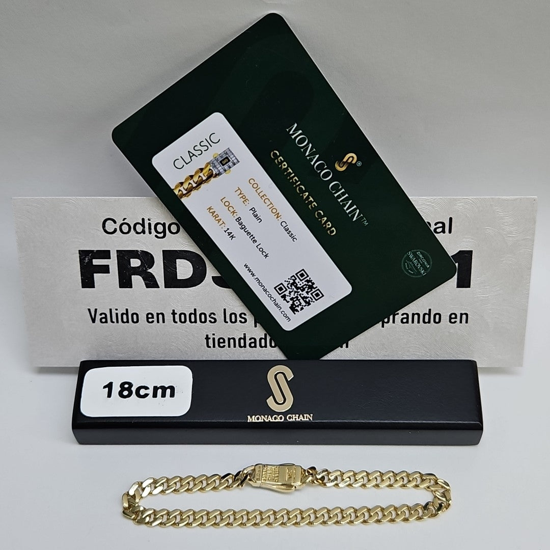 PULSERA MONACO ORO 14K 5.5 (NUEVO)