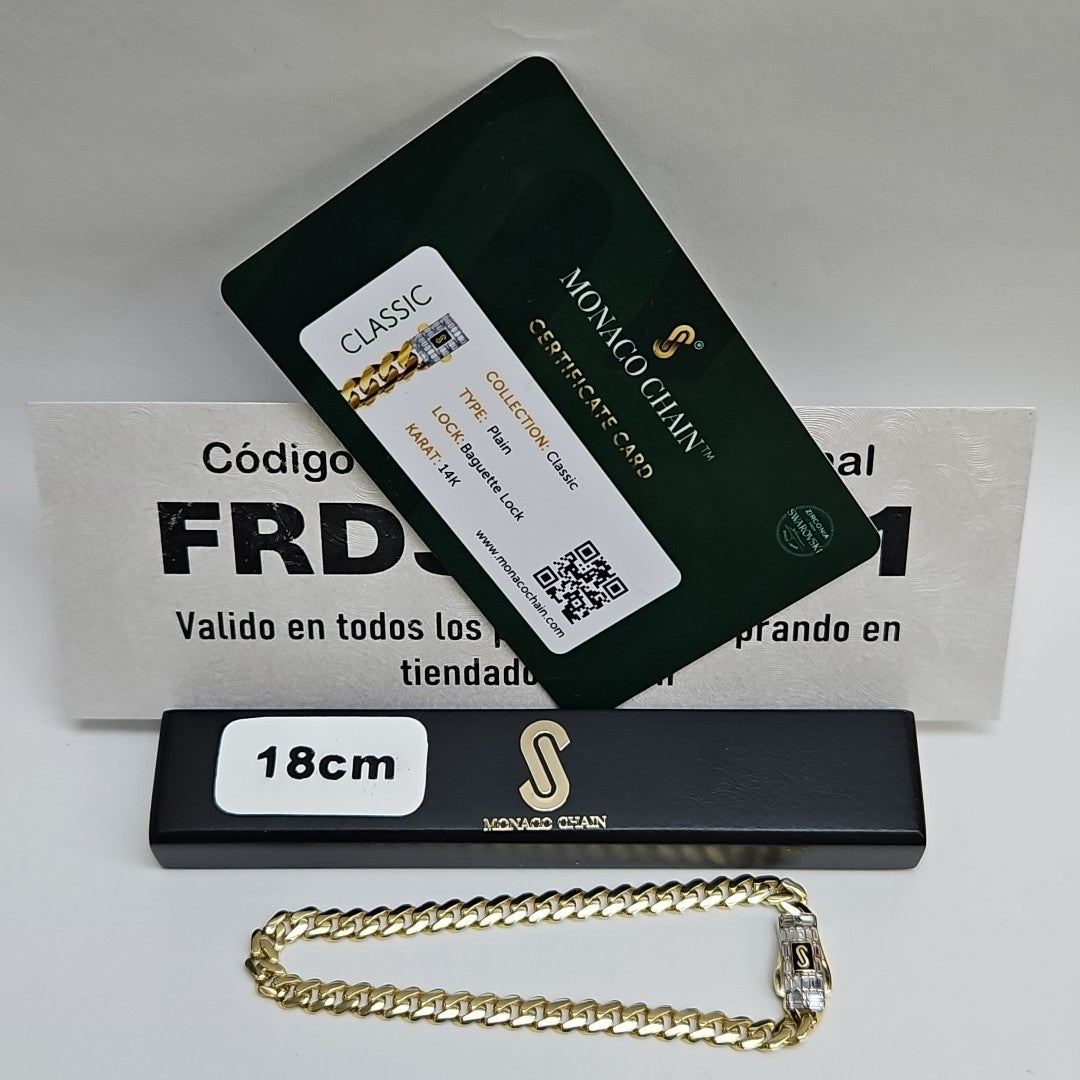 PULSERA MONACO ORO 14K 5.6 (NUEVO)