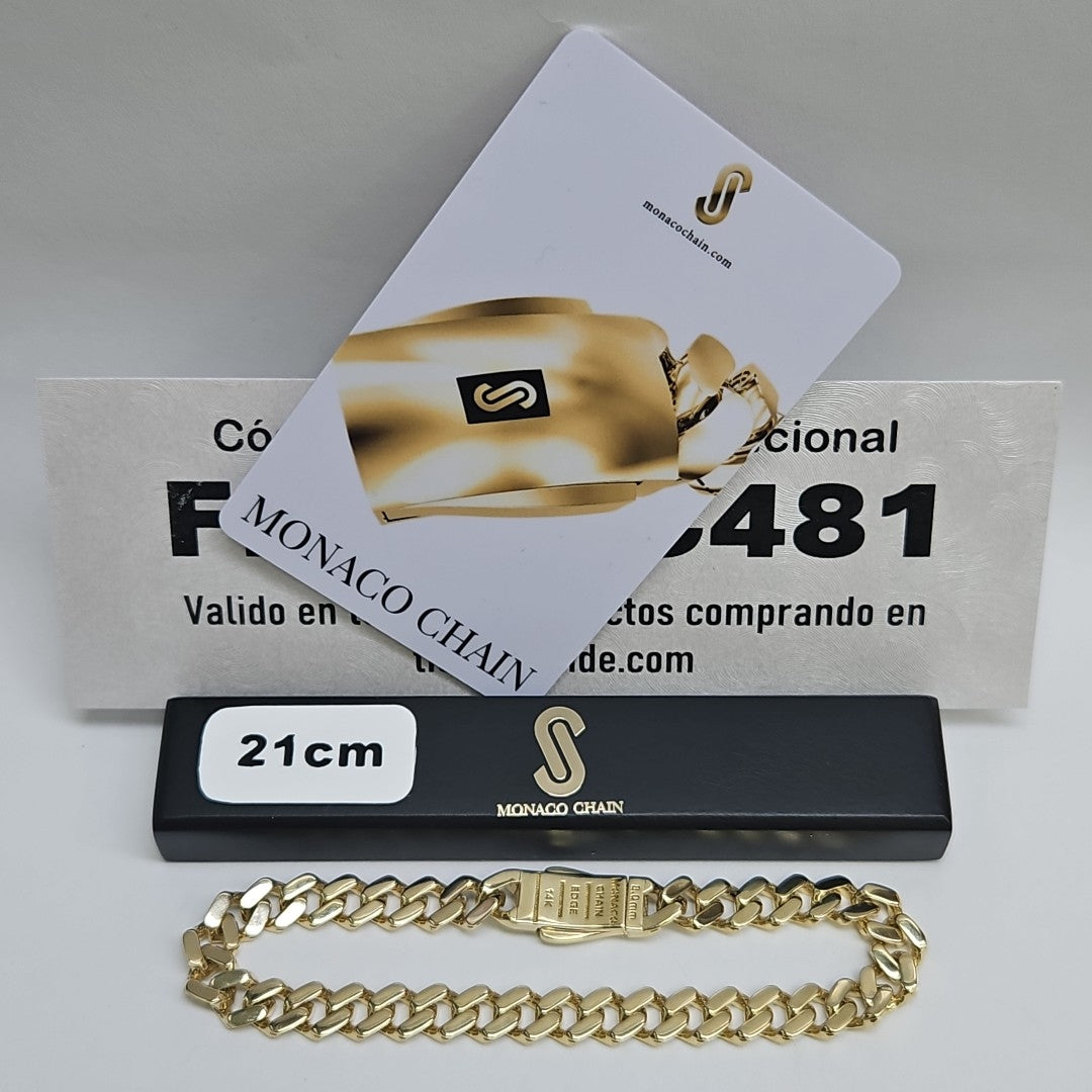 PULSERA CABALLERO MONACO ORO 14K 10.7 (NUEVO)
