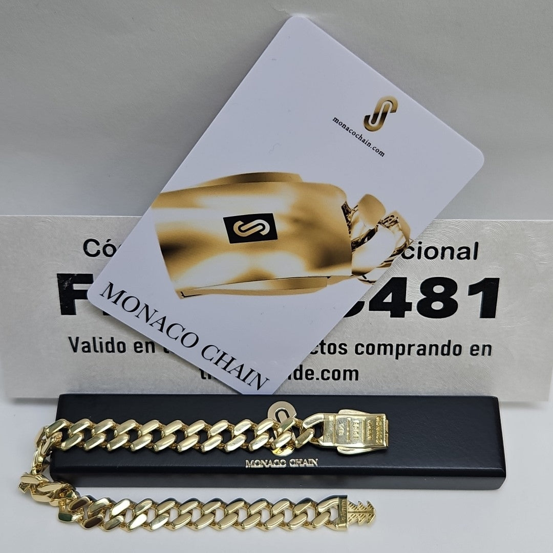 PULSERA MONACO ORO 14K 9.6 (NUEVO)