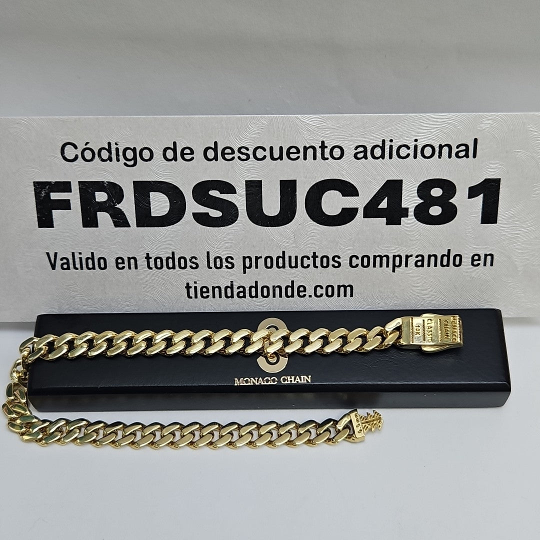 PULSERA CABALLERO MONACO ORO 14K 8.1 (NUEVO)