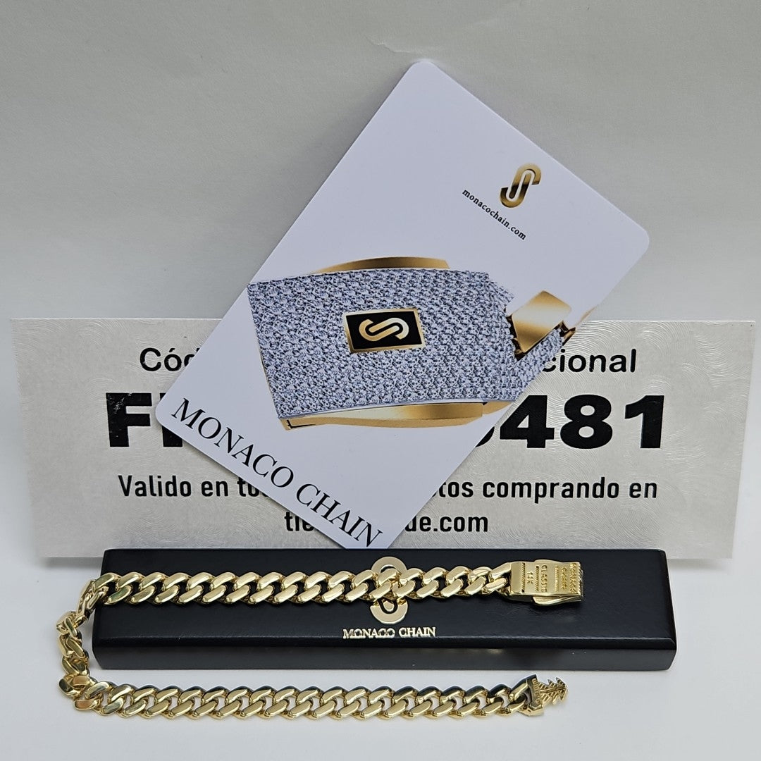 PULSERA CABALLERO MONACO ORO 14K 7.8 (NUEVO)