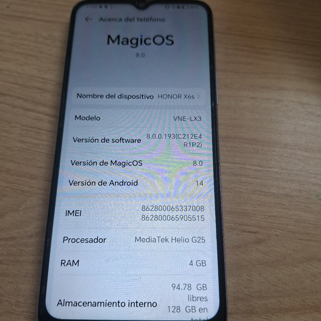 CELULAR HONOR X6S VNE-LX3 128 GB 4 GB RAM (SEMINUEVO)