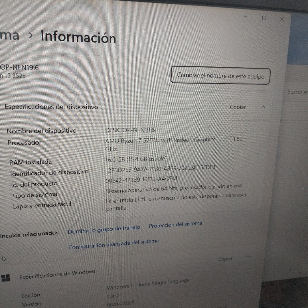 LAPTOP DELL INSPIRON 15 3525 (2023) 512 GB SSD 16 GB RAM (SEMINUEVO)