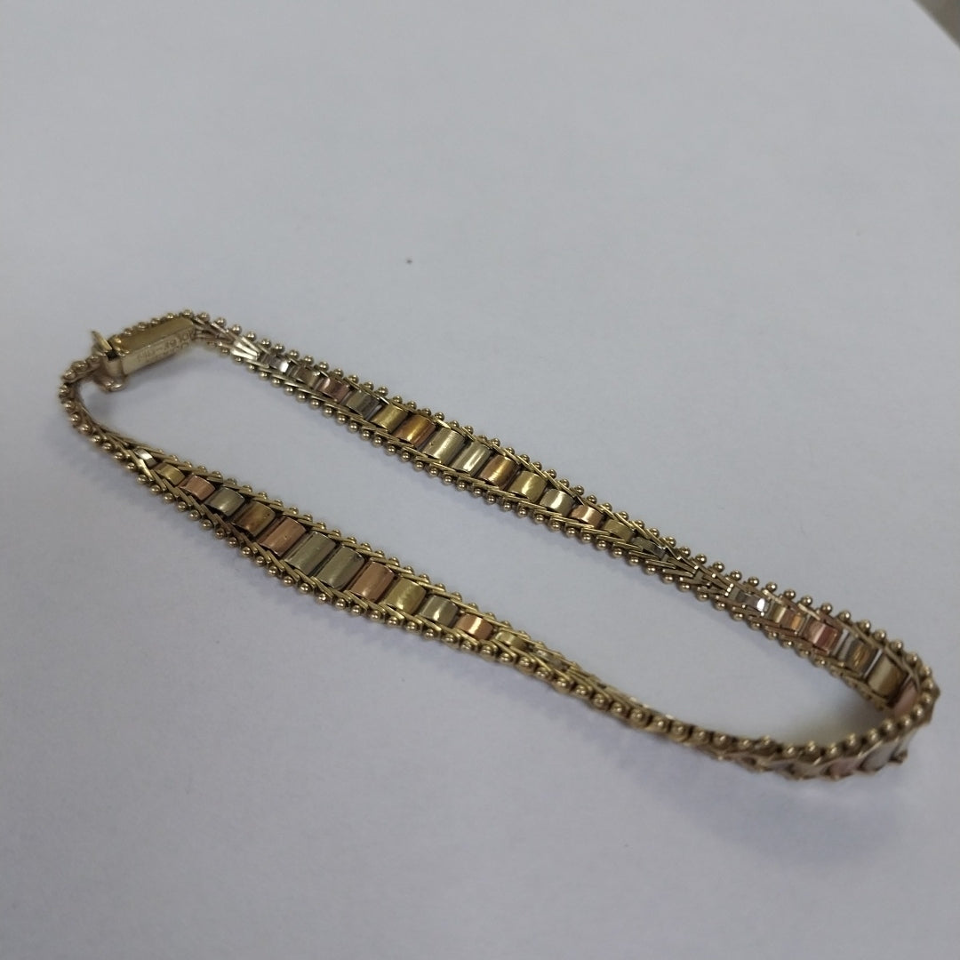 PULSERA ORO COMBINADO 10 K 8.7 GRMS (SEMINUEVO)