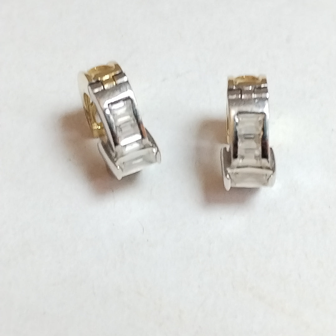 ARRACADAS PAR ORO COMBINADO 14 K 4,80 GRMS (SEMINUEVO)