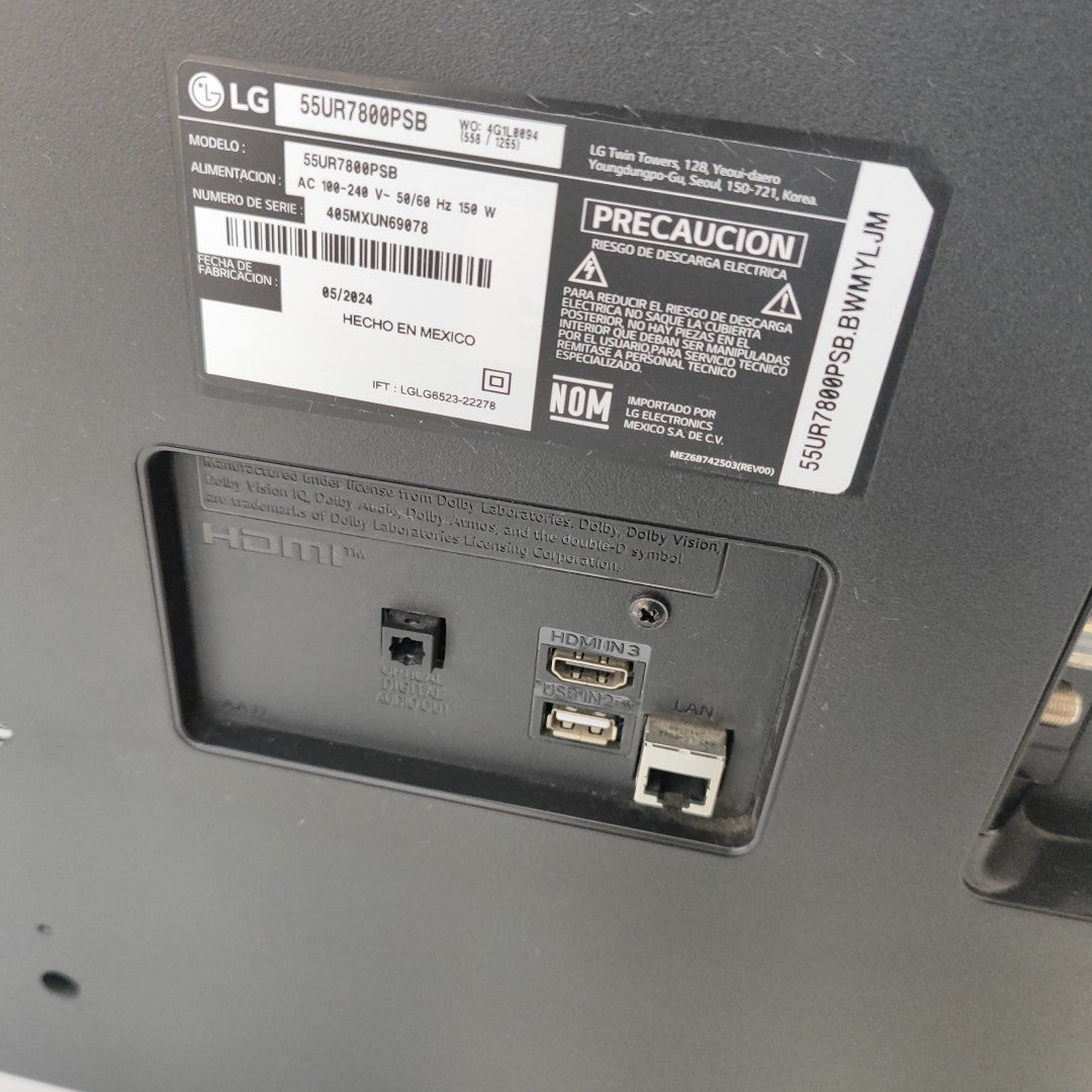 PANTALLA LG 55UR7800PSB (2024) 55" LED 4K (SEMINUEVO)