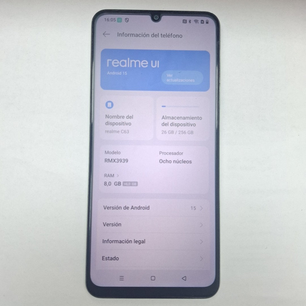 CELULAR REALME C63 RMX3939 (2024) 256 GB 8 GB RAM (SEMINUEVO)