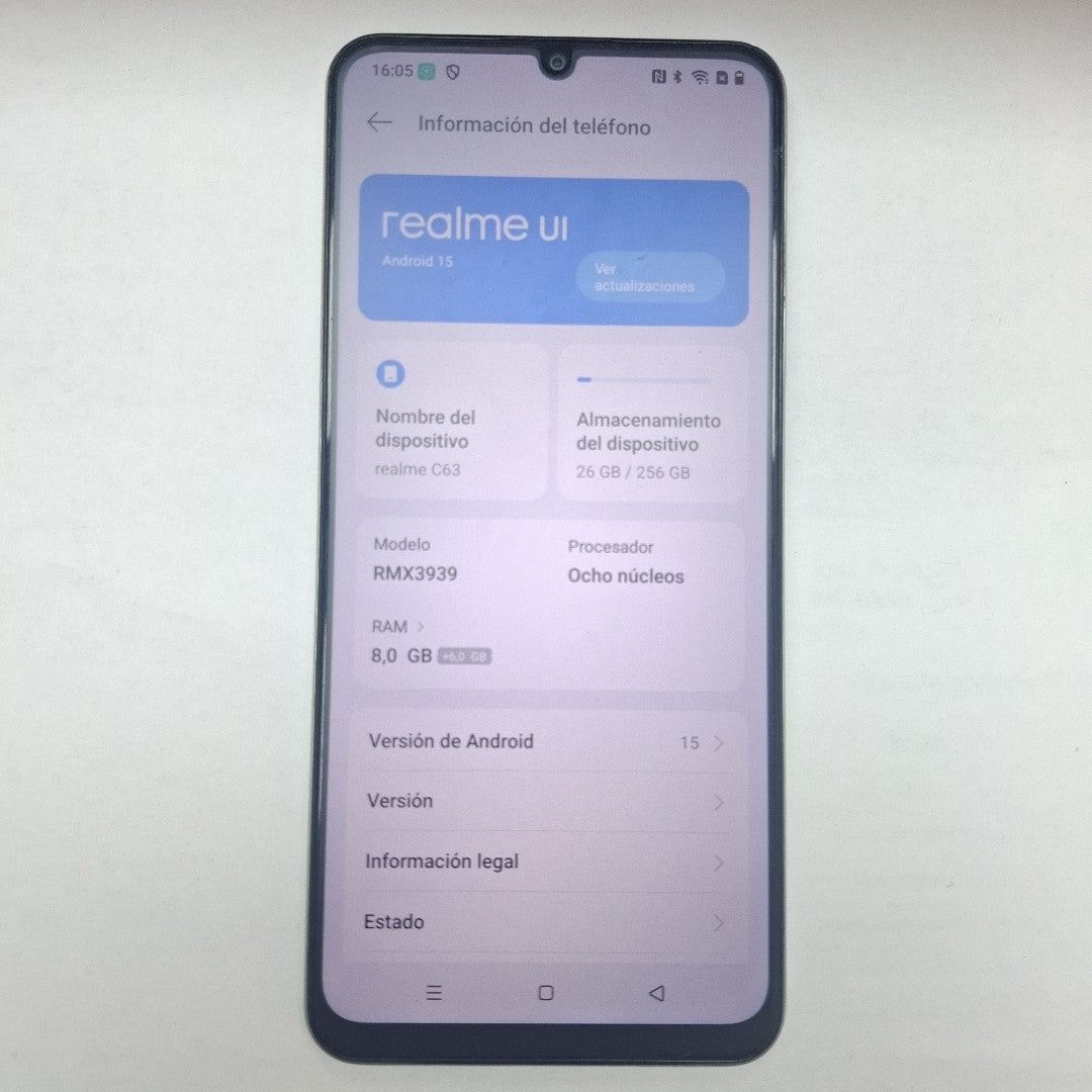 CELULAR REALME C63 RMX3939 (2024) 256 GB 8 GB RAM (SEMINUEVO)
