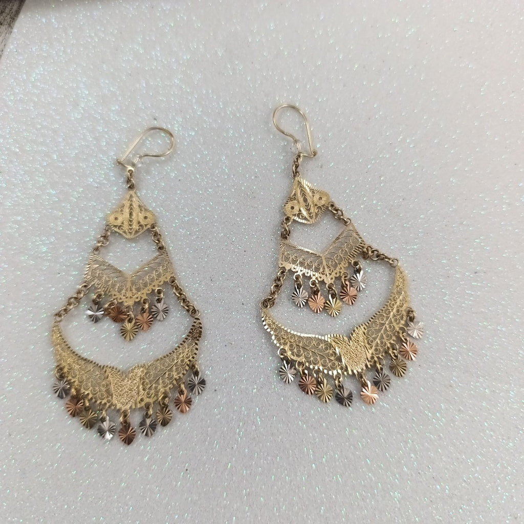 ARETES PAR ORO COMBINADO 14 K 11.1 GRMS (SEMINUEVO)