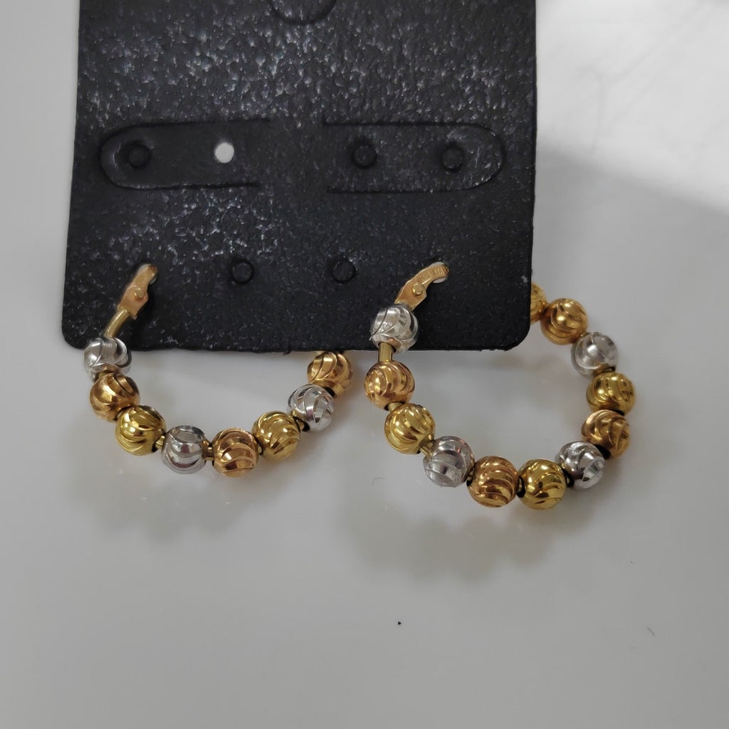 ARETES PAR ORO COMBINADO 14 K 4.3 GRMS (SEMINUEVO)