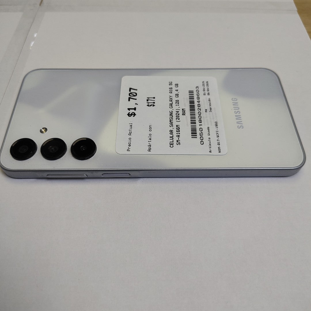 CELULAR SAMSUNG GALAXY A16 5G SM-A166M (2024) 128 GB 4 GB RAM (SEMINUEVO)