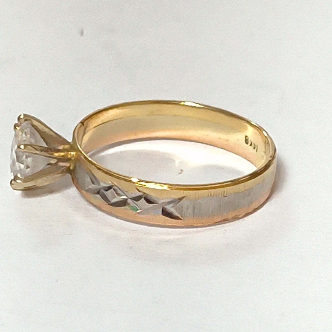 SOLITARIO ORO COMBINADO 14 K 2,40 GRMS (SEMINUEVO)
