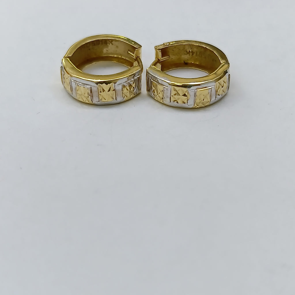 ARRACADAS PAR ORO COMBINADO 14 K 2 GRMS (SEMINUEVO)