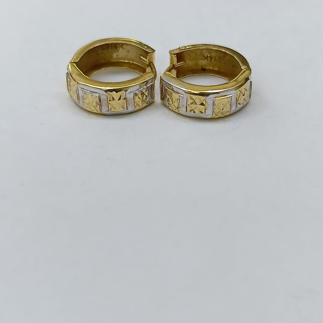 ARRACADAS PAR ORO COMBINADO 14 K 2 GRMS (SEMINUEVO)