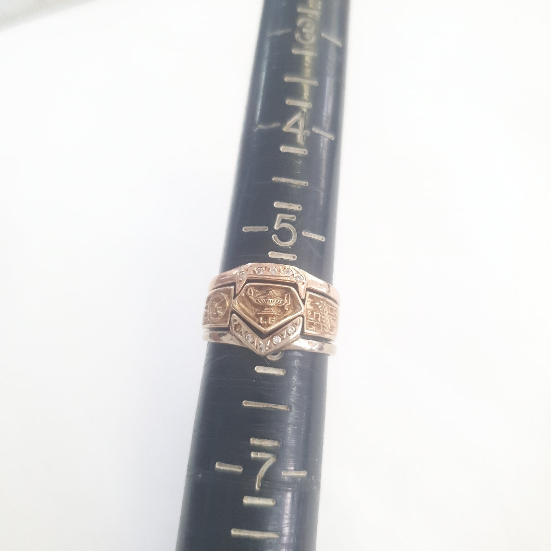 ANILLO DE GRADUACIÓN ORO 14 K 4.7 GRMS (SEMINUEVO)