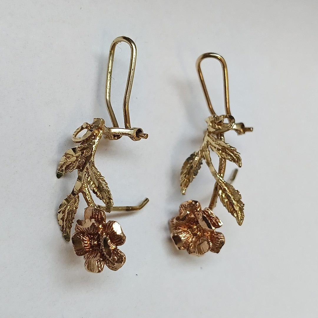 ARETES PAR ORO COMBINADO 10 K 3,40 GRMS (SEMINUEVO)