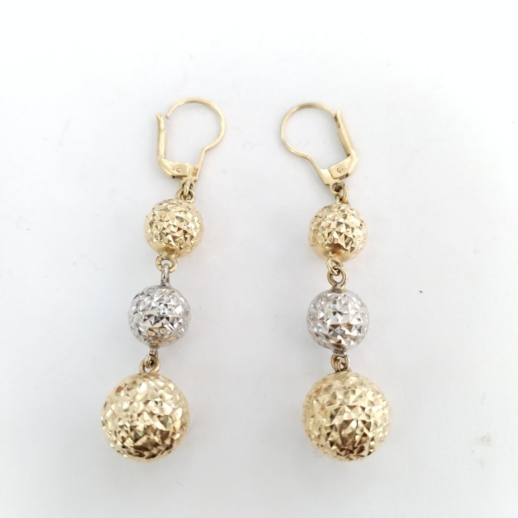 ARETES PAR ORO COMBINADO 14 K 6,20 GRMS (SEMINUEVO)