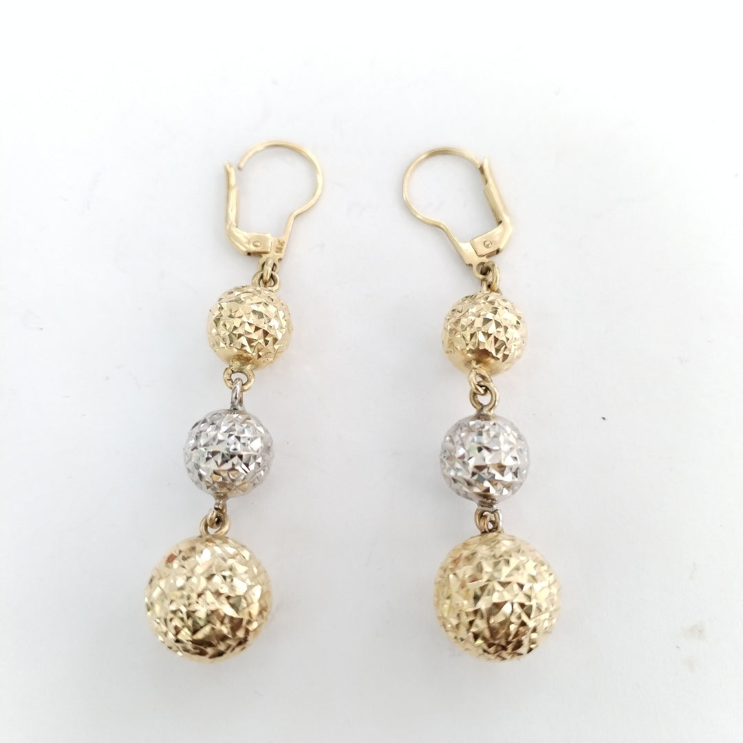 ARETES PAR ORO COMBINADO 14 K 6,20 GRMS (SEMINUEVO)