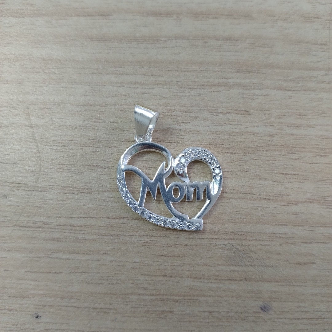 DIJE CORAZON C/CIRCONIAS PLATA .925 3.3 GR (NUEVO)