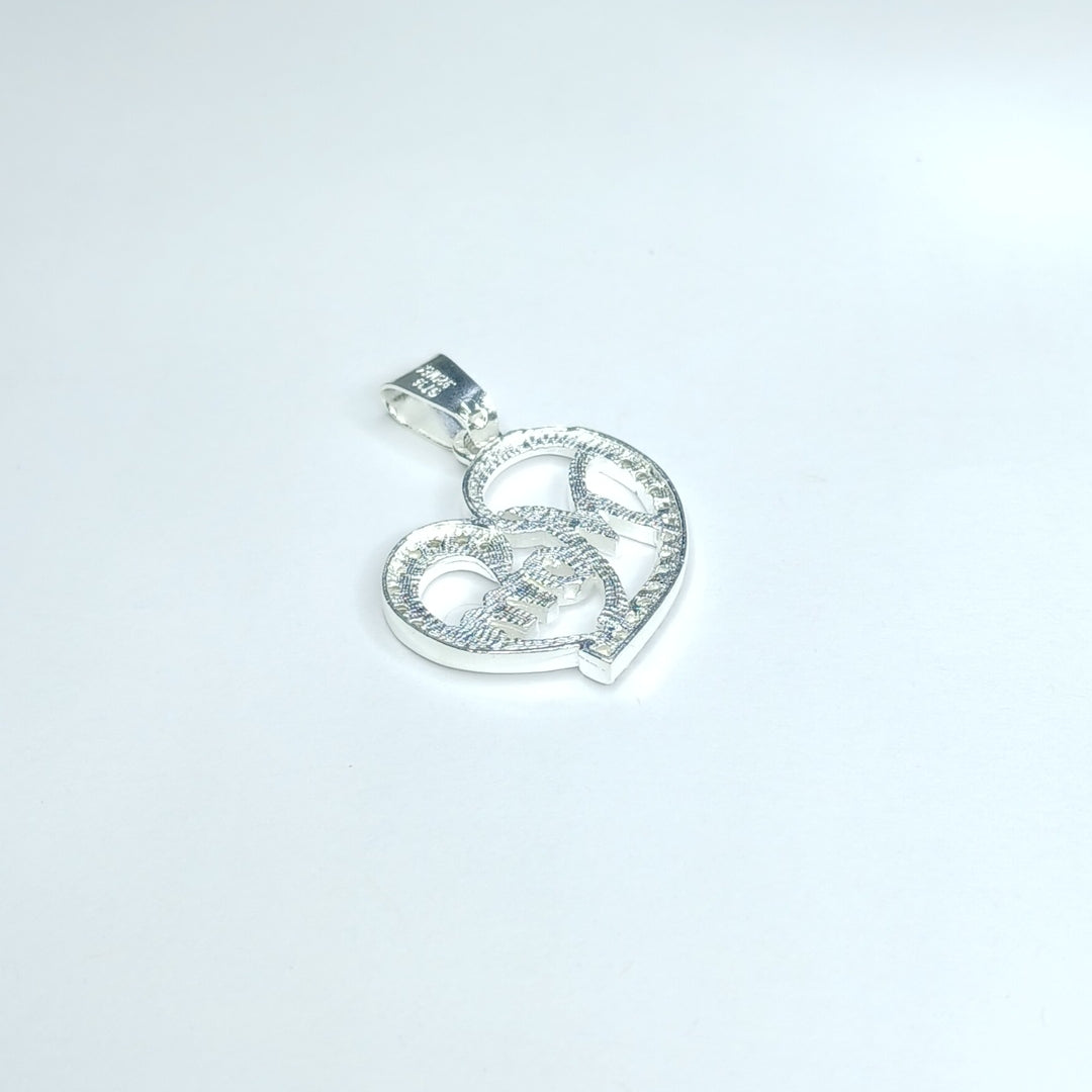 DIJE CORAZON C/CIRCONIAS PLATA .925 3.1 GR (NUEVO)
