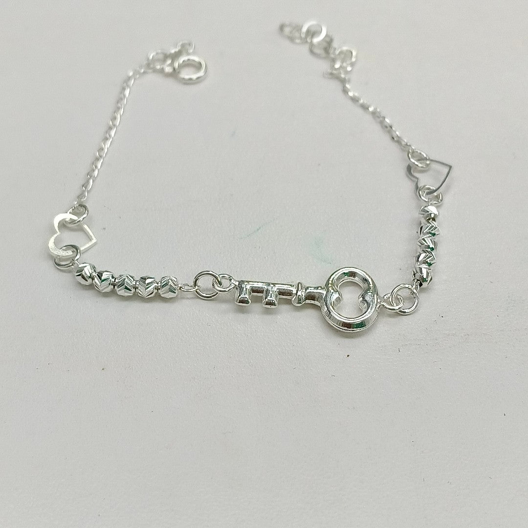 PULSERA TEJIDO LLAVE PLATA .925 18 CM 2.3 GR (NUEVO)