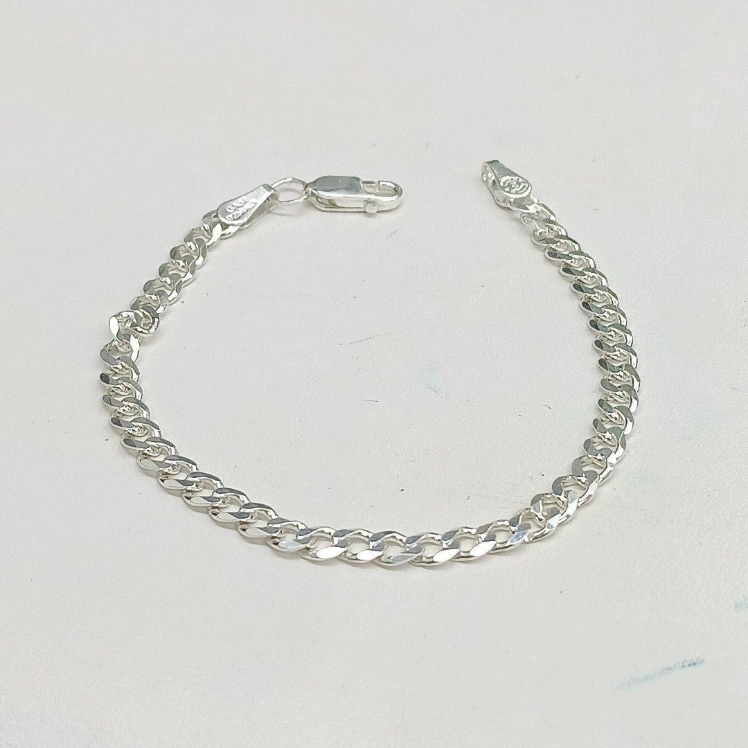 PULSERA TEJIDO BARBADA PLATA .925 16 CM 4.2 GR (NUEVO)