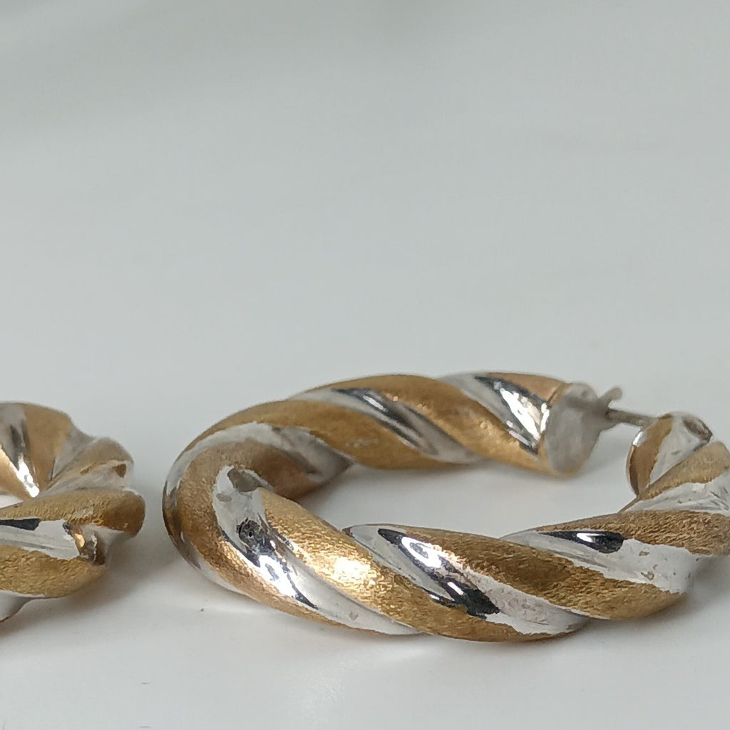 ARRACADAS PAR ORO,ORO BLANCO 14 K 6,10 GRMS (SEMINUEVO)