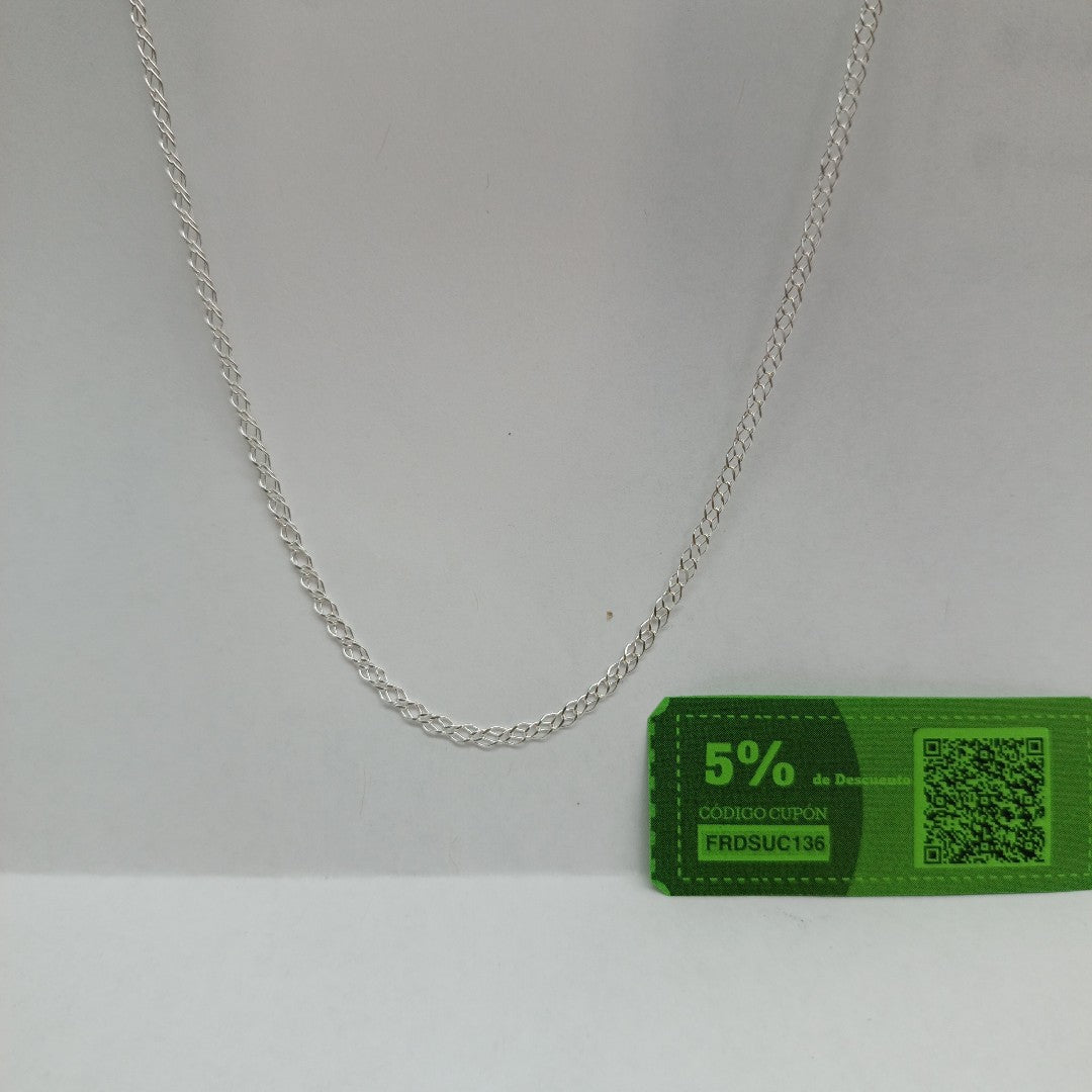 CADENA TEJIDO ESLABONES PLATA .925 55 CM 4.1 GR (NUEVO)