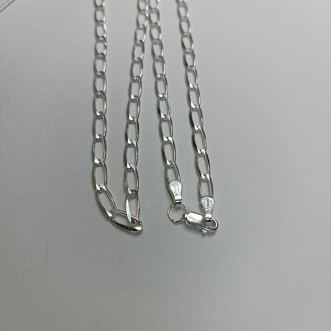 CADENA TEJIDO ESLABONES PLATA .925 60 CM 10.8 GR (NUEVO)