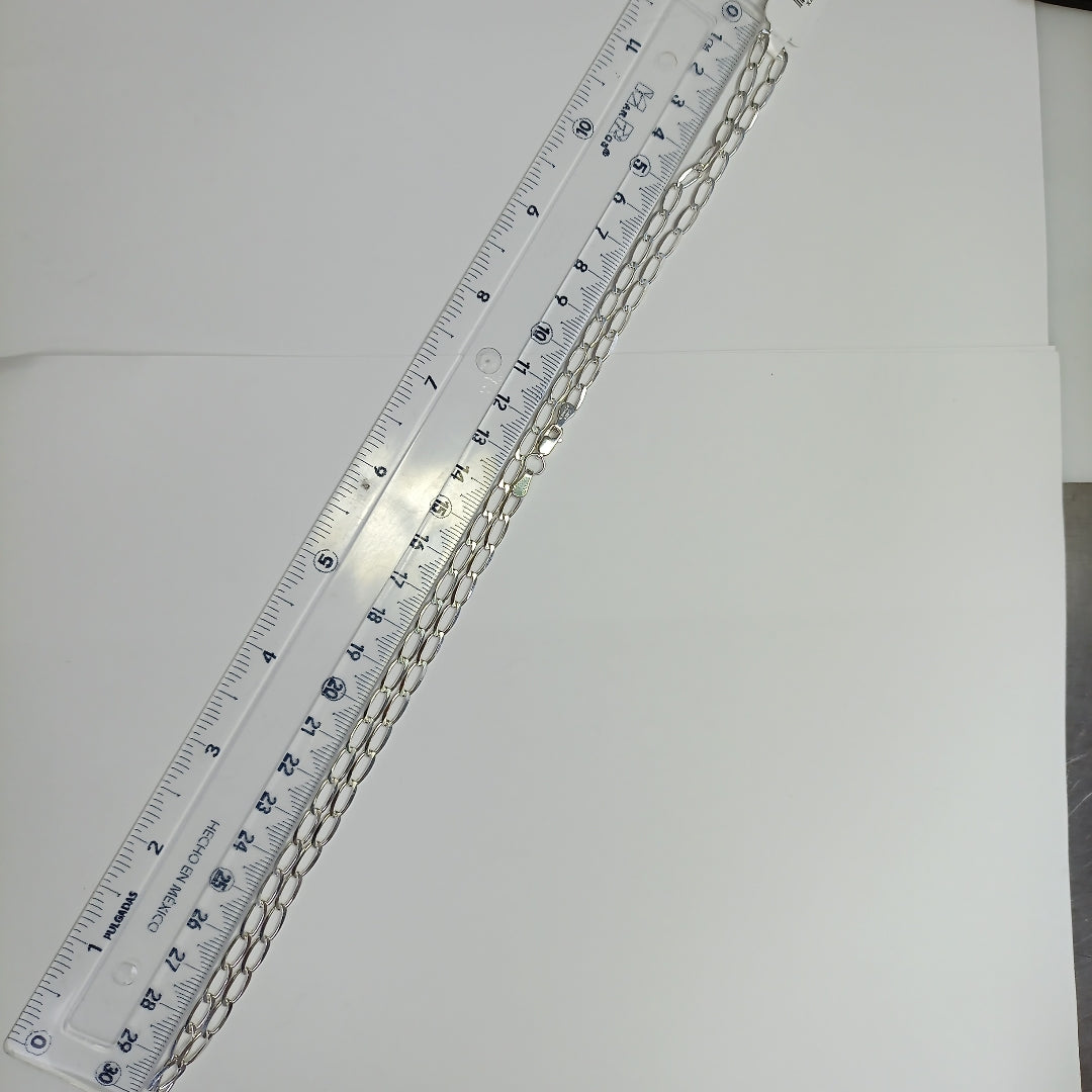 CADENA TEJIDO ESLABONES PLATA .925 60 CM 10.7 GR (NUEVO)