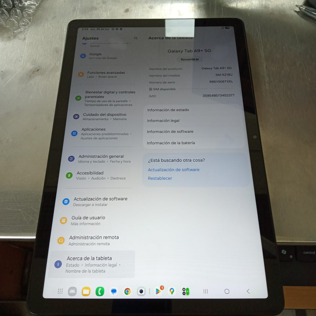 TABLETA SAMSUNG GALAXY TAB A9+ 5G SM-X218U (2023) 64 GB 4 GB RAM (SEMINUEVO)