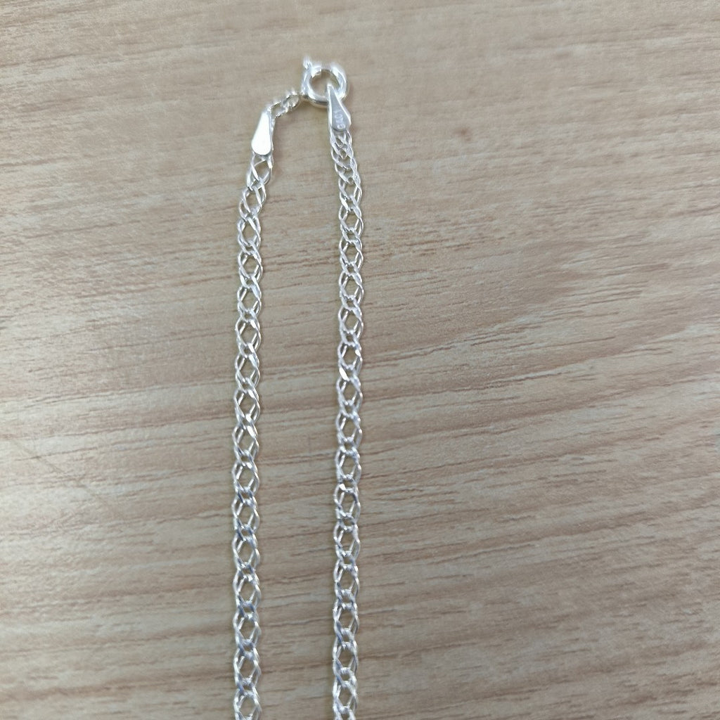 CADENA TEJIDO ESLABONES PLATA .925 55 CM 3.8 GR (NUEVO)