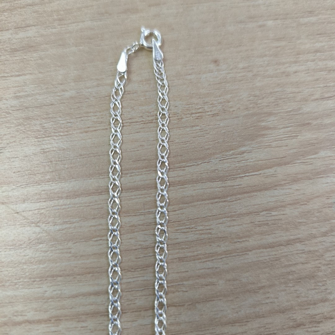 CADENA TEJIDO ESLABONES PLATA .925 55 CM 3.8 GR (NUEVO)