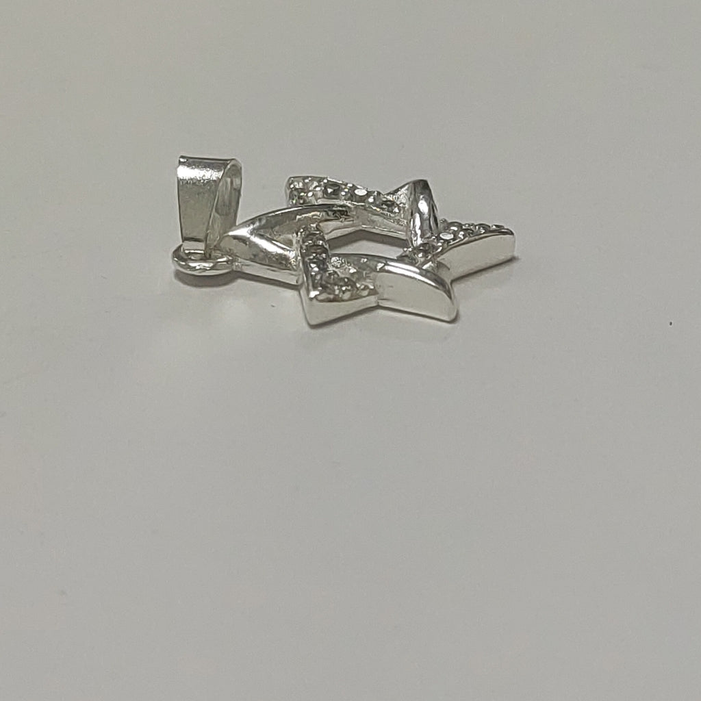 DIJE ESTRELLA DE DAVID C/CIRCONIAS PLATA .925 2.7 GR (NUEVO)