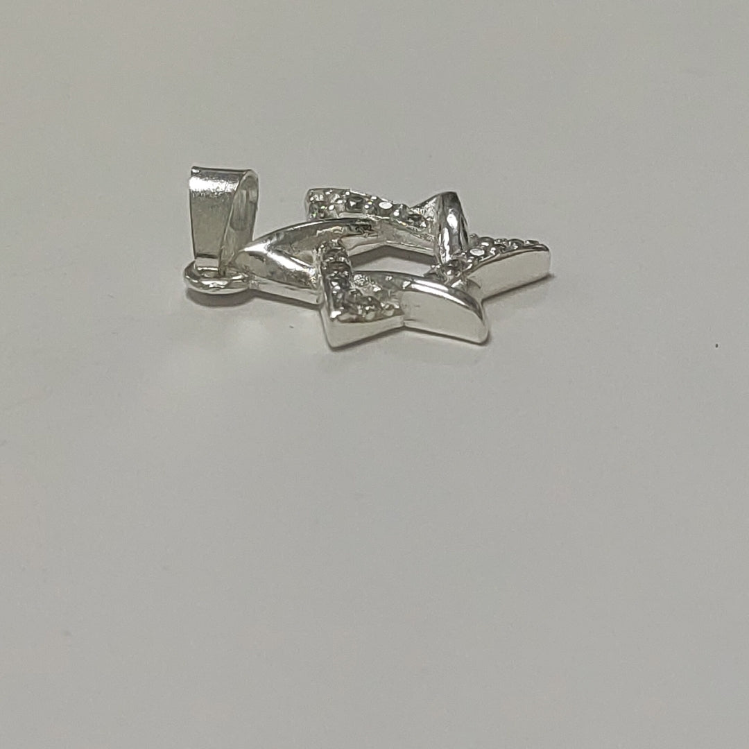 DIJE ESTRELLA DE DAVID C/CIRCONIAS PLATA .925 2.7 GR (NUEVO)