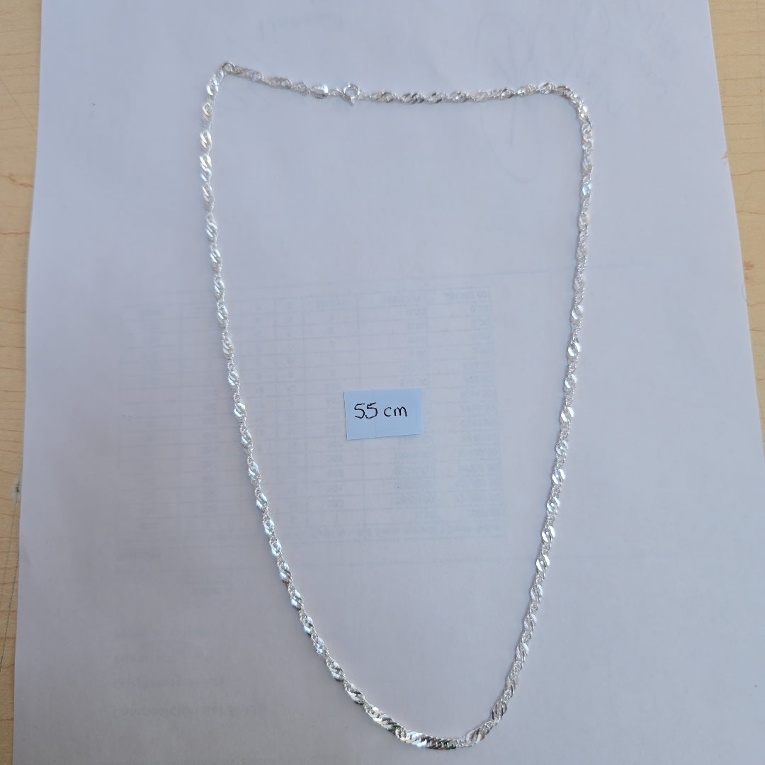 CADENA TEJIDO MEDIO TORZAL PLATA .925 55 CM 6.1 GR (NUEVO)